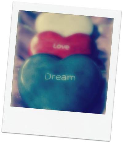 heart rocks with words love dream